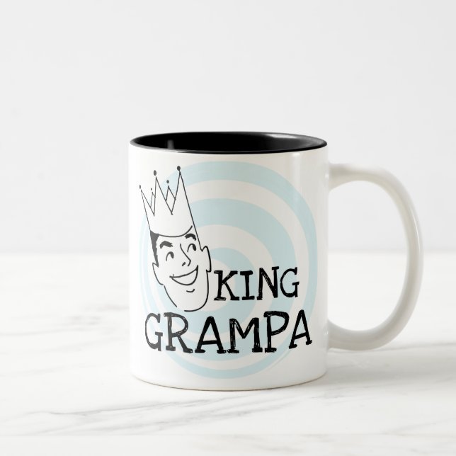 King Grampa T-shirts and Gifts Two-Tone Coffee Mug (Right)