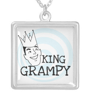King Grampy Tshirts and Gifts Silver Plated Necklace