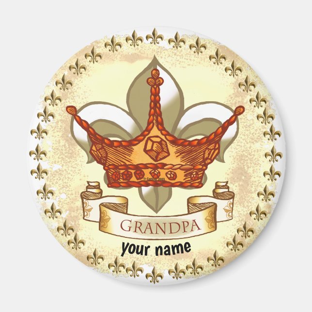 King Grandpa   magnet  (Front)