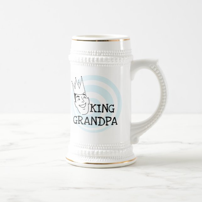 King Grandpa T-shirts and Gifts Beer Stein (Right)