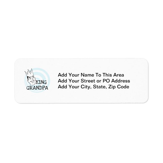 King Grandpa T-shirts and Gifts Label (Front)