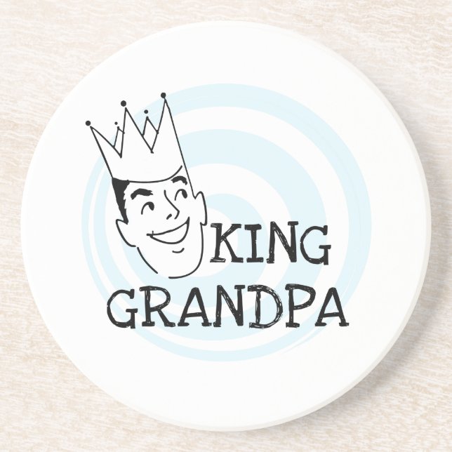 King Grandpa T-shirts and Gifts Sandstone Coaster (Front)