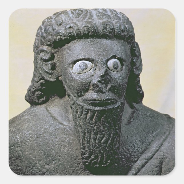 King Hadad, from the Palace at Tell-Halaf, Syria Square Sticker (Front)