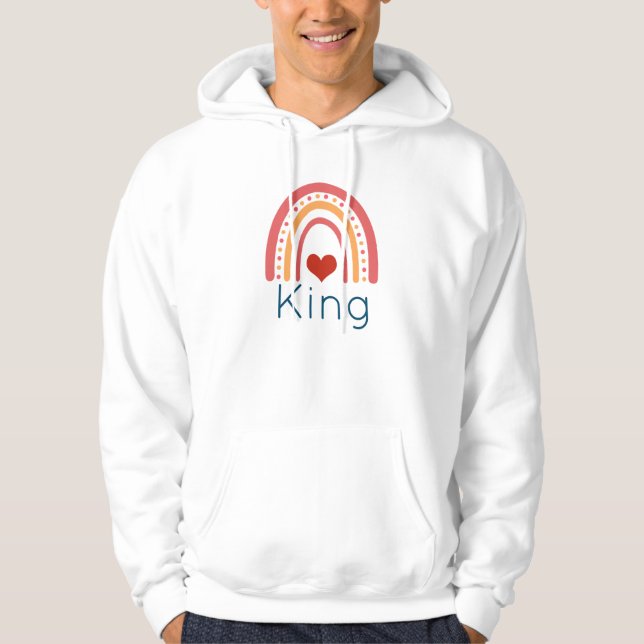 King Heart Boho Rainbow Hoodie (Front)