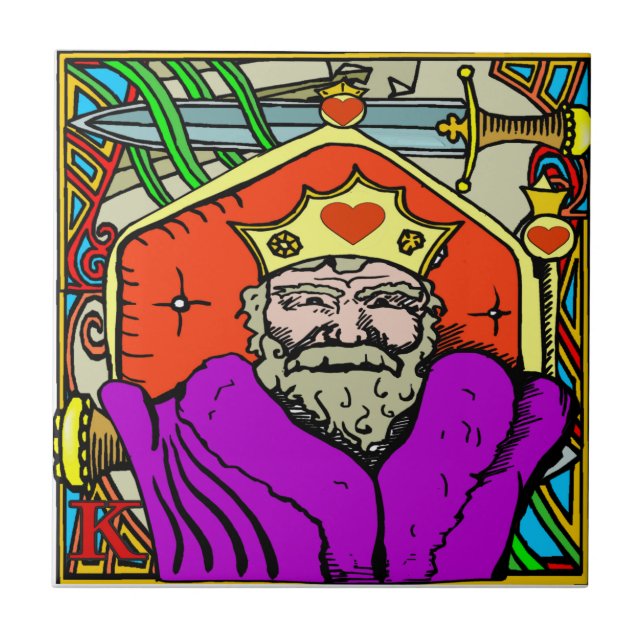 King Hearts Fig Street Studio Ceramic Tile (Front)