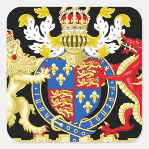 KING HENRY THE EIGHTH COAT OF ARMS SQUARE STICKER