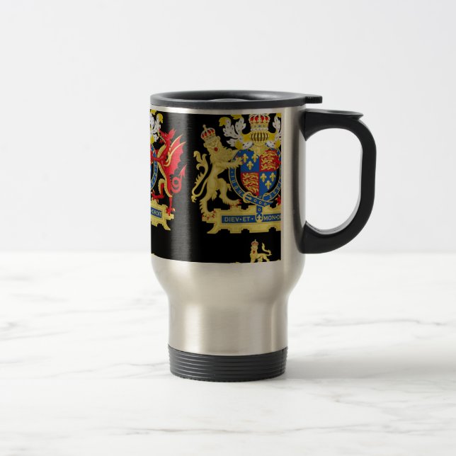 KING HENRY THE EIGHTH COAT OF ARMS TRAVEL MUG (Right)