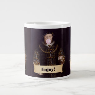 King Henry VIII Blowing Pink Bubble Gum Giant Coffee Mug