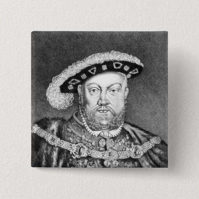 King Henry VIII  illustration Button (Front)