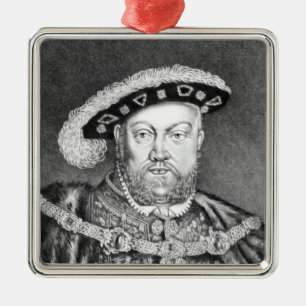 King Henry VIII illustration Metal Ornament