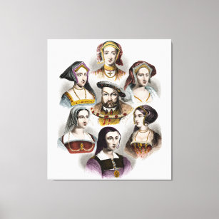 King Henry VIII of England   His Six Wives Canvas Print