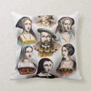 King Henry VIII of England   His Six Wives Throw Pillow