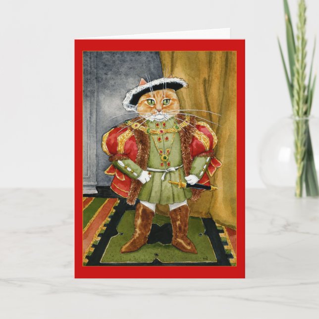King Henry VIII royal cat birthday greeting card (Front)