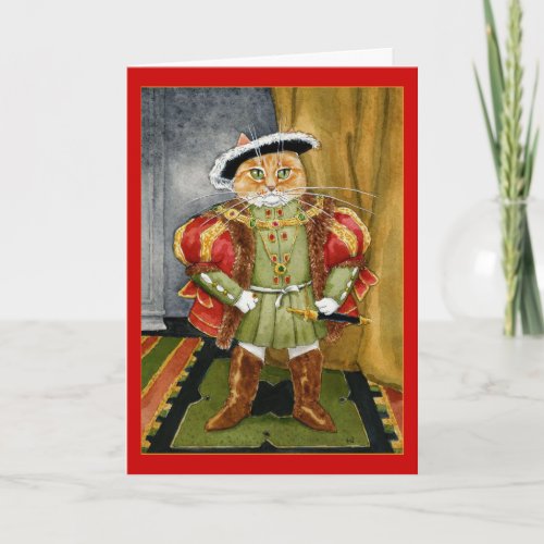 King Henry VIII royal cat birthday greeting card