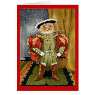 King Henry VIII royal cat birthday greeting card