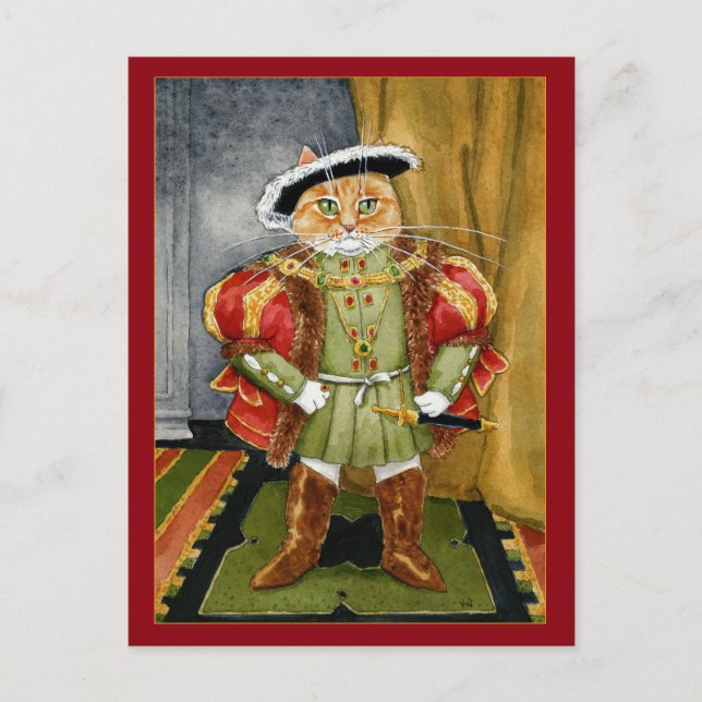 King Henry VIII royal cat post card (Front)