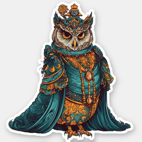 King HenWho Royal Majestic Owl Sticker