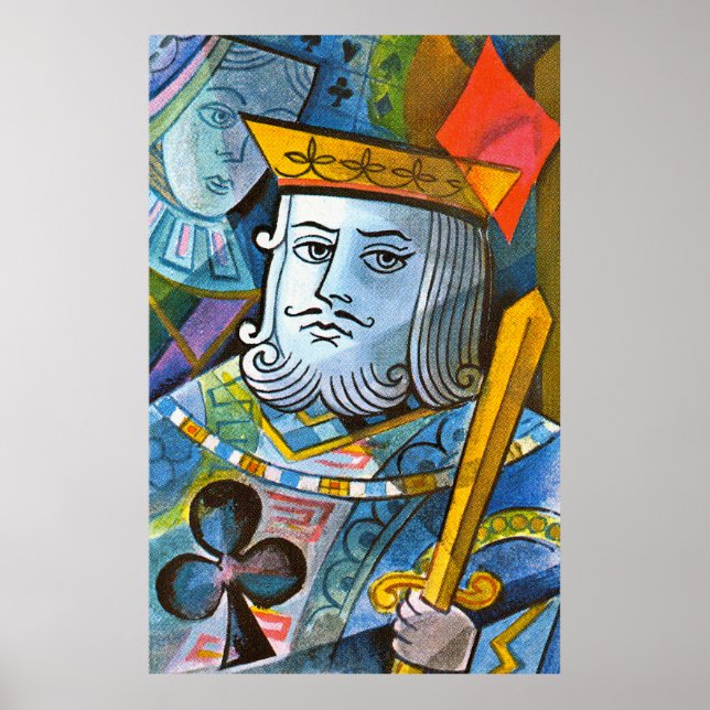 King Holding Sword stock illustration Poster (Front)