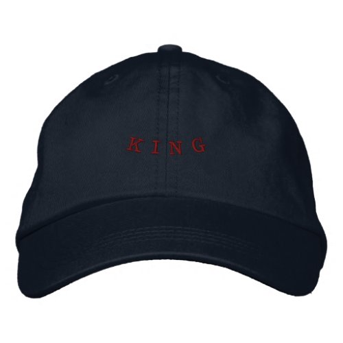 KING Iconic Crownless Royalty Inspired Men Navy  Embroidered Baseball Cap