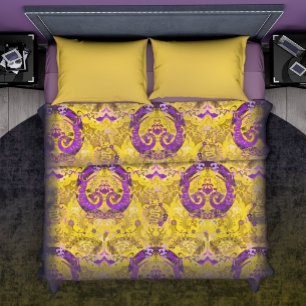 KING Intersex Dragon Damask Pride Flag Colors Duvet Cover