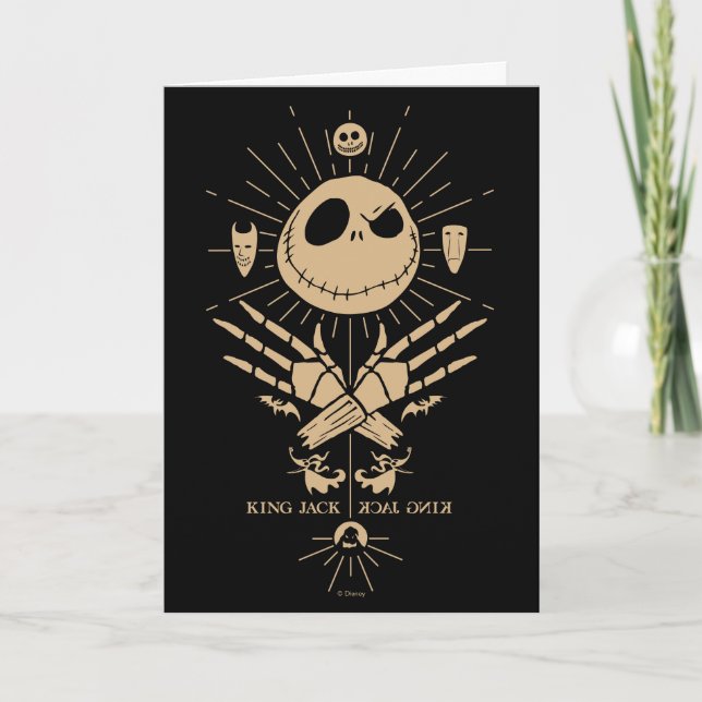 King Jack Skellington Vintage Tarot Graphic Card (Front)
