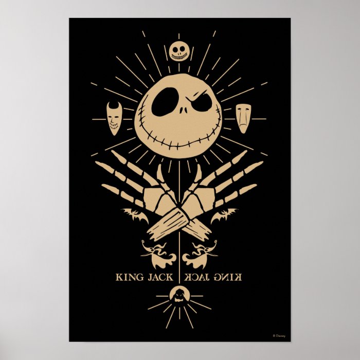 King Jack Skellington Vintage Tarot Graphic Poster