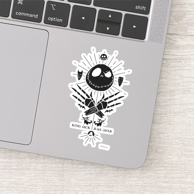 King Jack Skellington Vintage Tarot Graphic Sticker (Detail)
