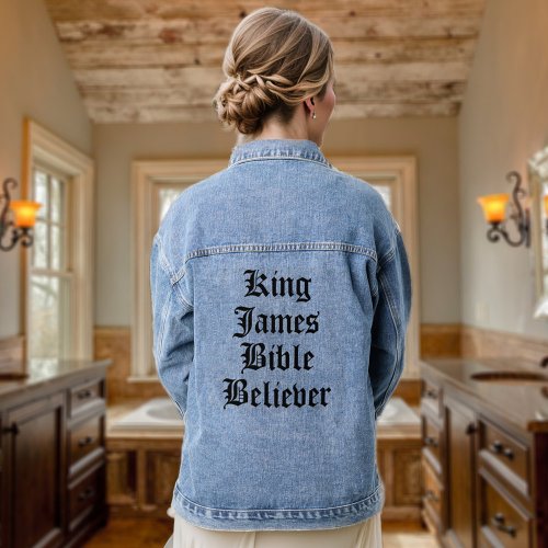 King James Bible Believer Christian Faith  Denim Jacket