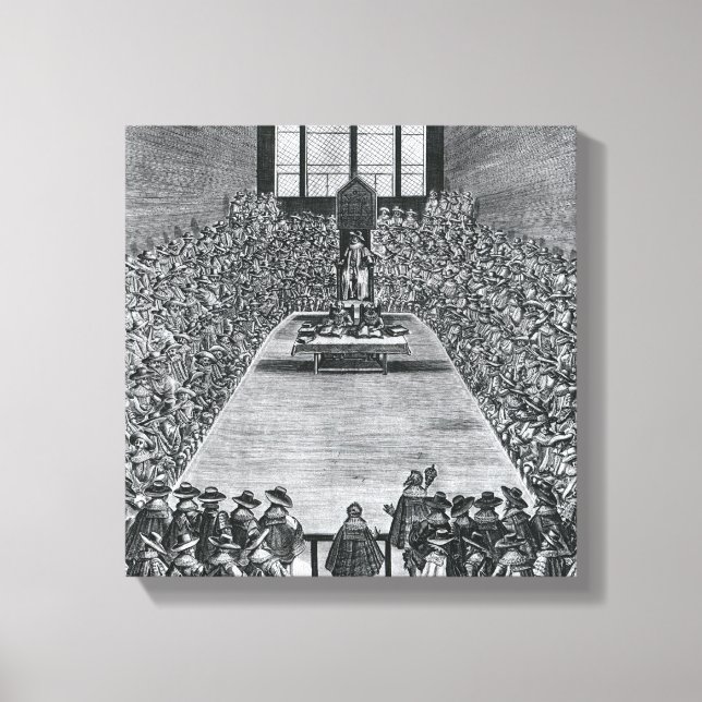 King James I  in the Houses of Parliament, 1624 Canvas Print (Front)