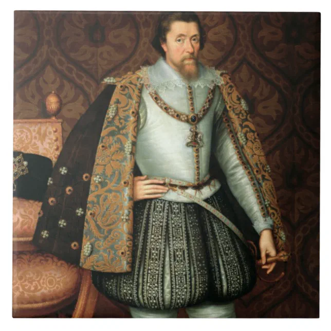 King James I Of England 1566 1625 oil On Canvas Ceramic Tile Zazzle King James I Of England 1566 1625 oil On Canvas Ceramic Tile Zazzle