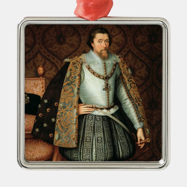 King James I of England (1566-1625) (oil on canvas Metal Ornament (Front)