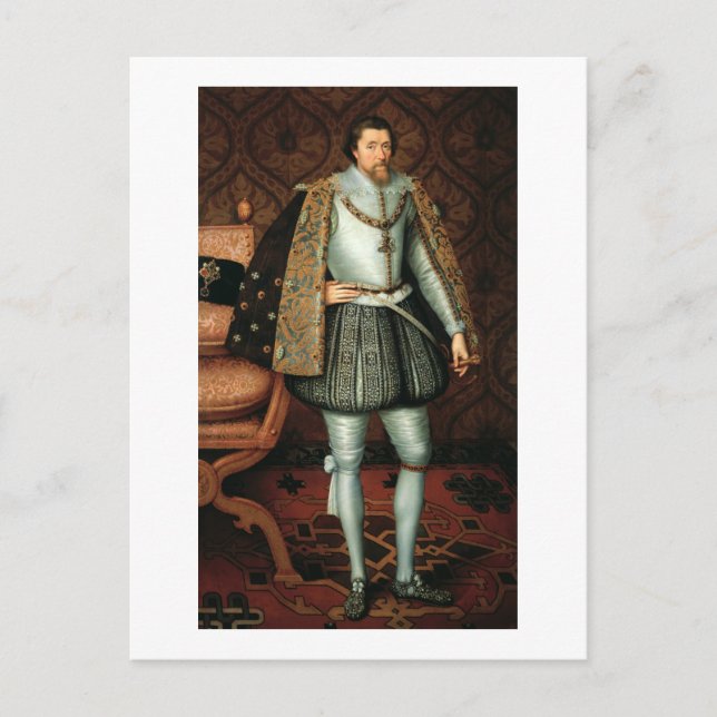 King James I of England (1566-1625) (oil on canvas Postcard (Front)
