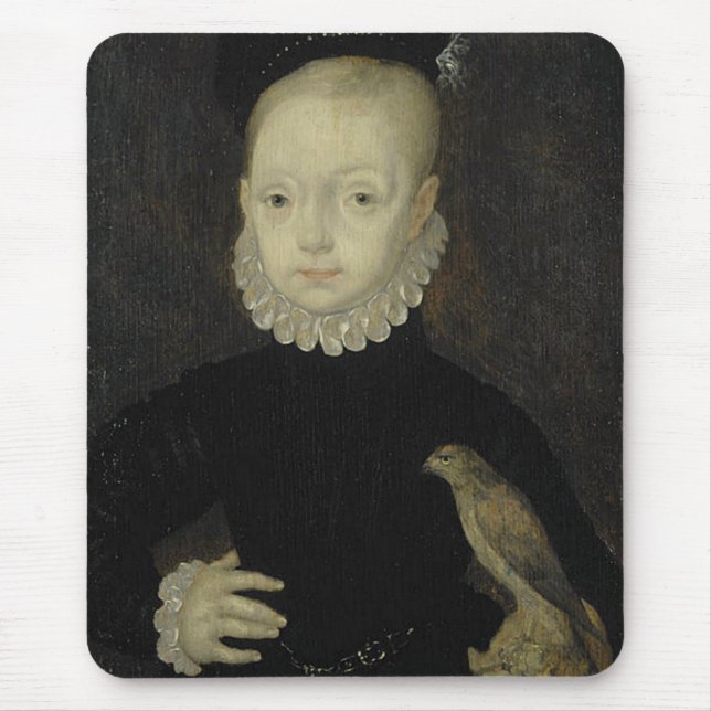 King James VI with Sparrow Hawk - 1574 Mouse Pad (Front)