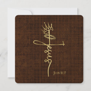 KING JESUS Elegant Bronze Christian Christmas Card