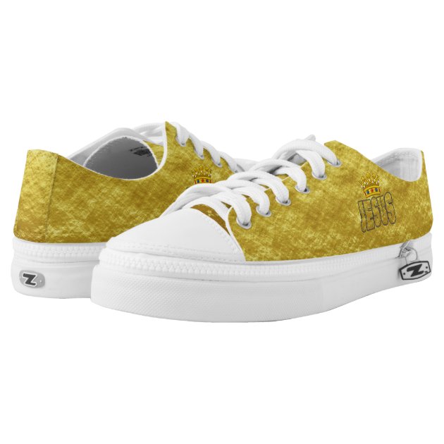 gold color sneakers