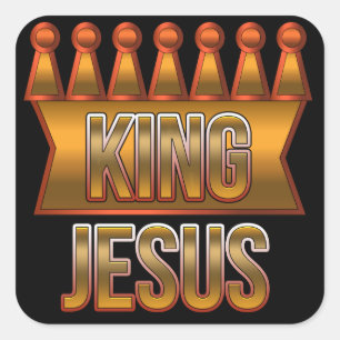King Jesus Gold Crown Christian Stickers