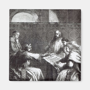King John refusing to sign Magna Charta Magnet