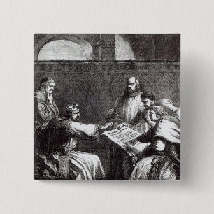 King John refusing to sign Magna Charta Pinback Button