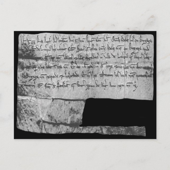 King John’s Letters Patent for Liverpool, 1207 Postcard (Front)