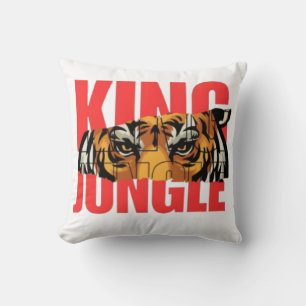 King Jungle – Wild Tiger Power Design Throw Pillow