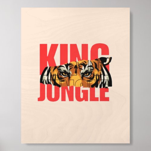 King Jungle – Wild Tiger Power Design Wood Photo Tile