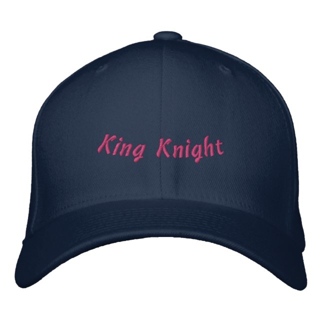 King Knight Navy Elegant-Hat Men Trucker Wool Bold Embroidered Baseball Cap (Front)