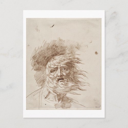 King Lear in the Storm pen and bistre ink on pape Postcard