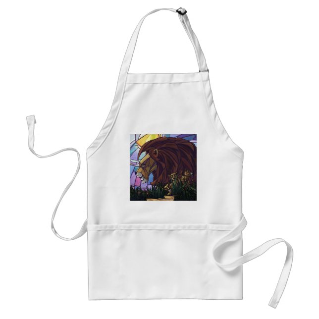 King Lion and Cubs Adult Apron (Front)