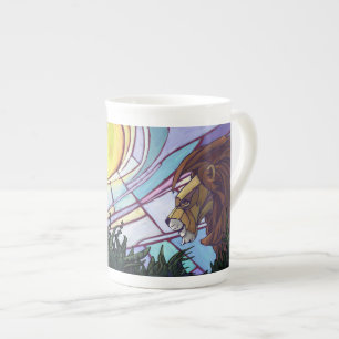 King Lion and Cubs Bone China Mug