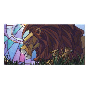 King Lion and Cubs Card