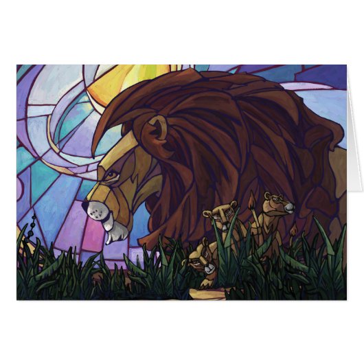 King Lion and Cubs Cards (Front Horizontal)