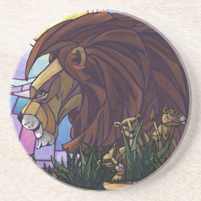 King Lion and Cubs Coaster (Front)