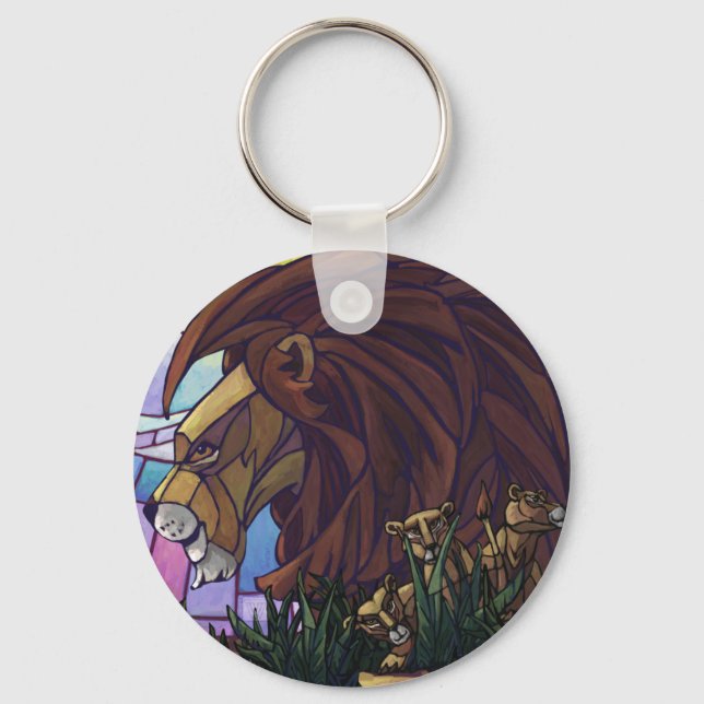 King Lion and Cubs Keychain (Front)