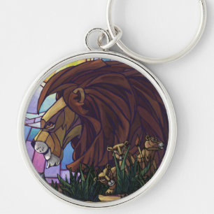 King Lion and Cubs Keychain
